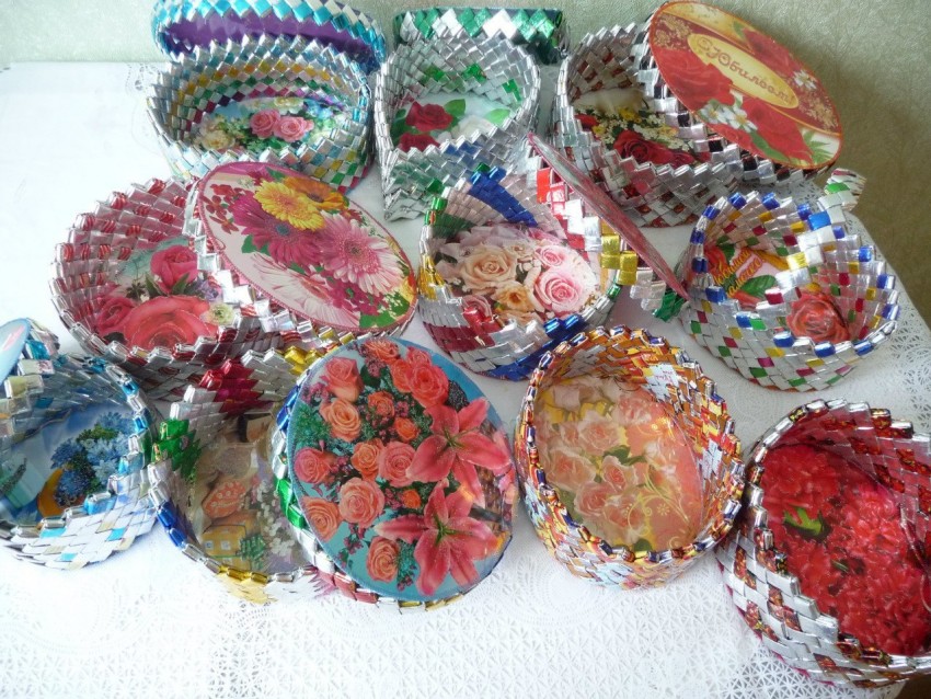 Поделки из конфетных фантиков своими руками - 82 фото